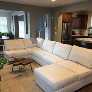 Lovesac Deep Seat Cover Set: Seashell Solid Polylinen